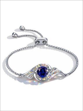 Sapphire Austrian Crystal Birthstone Phoenix Bracelet for Women